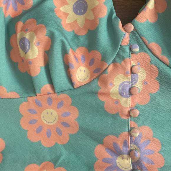 smak parlour smiley x unique vintage flower halter top size 3x - Picture 3 of 7
